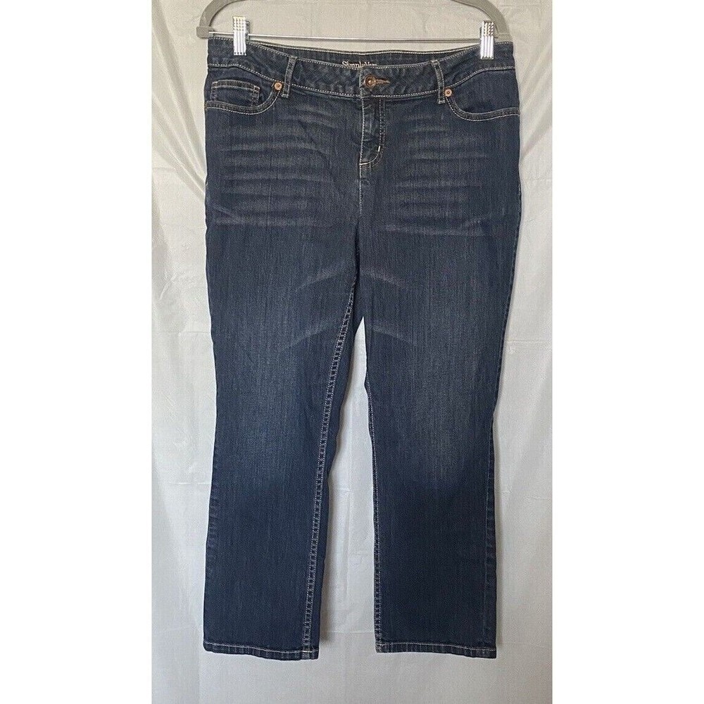 Simply Vera Vera Wang Straight Leg Cotton Blend Denim Jeans Women's Sz. 12